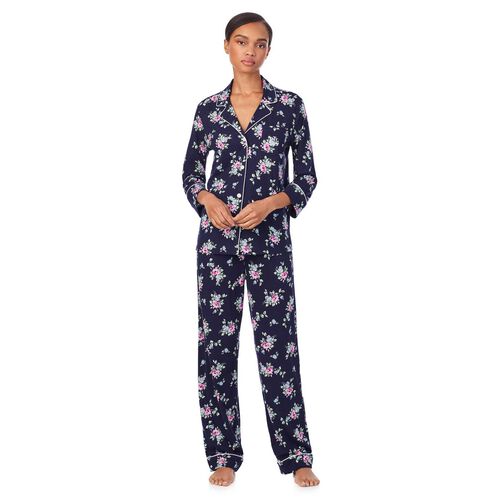 Lauren Ralph Lauren Classic Knit 3/4 Sleeve Notch Collar Pajama